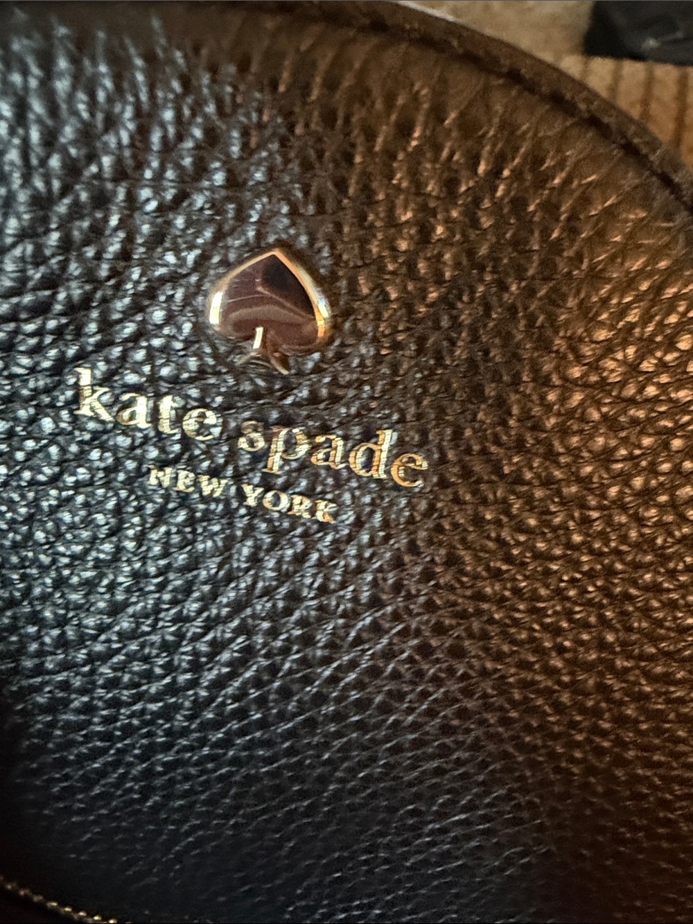 kate spade Black Pebbled Leather Mini Backpack with Gold Hardware - Picture 9 of 9